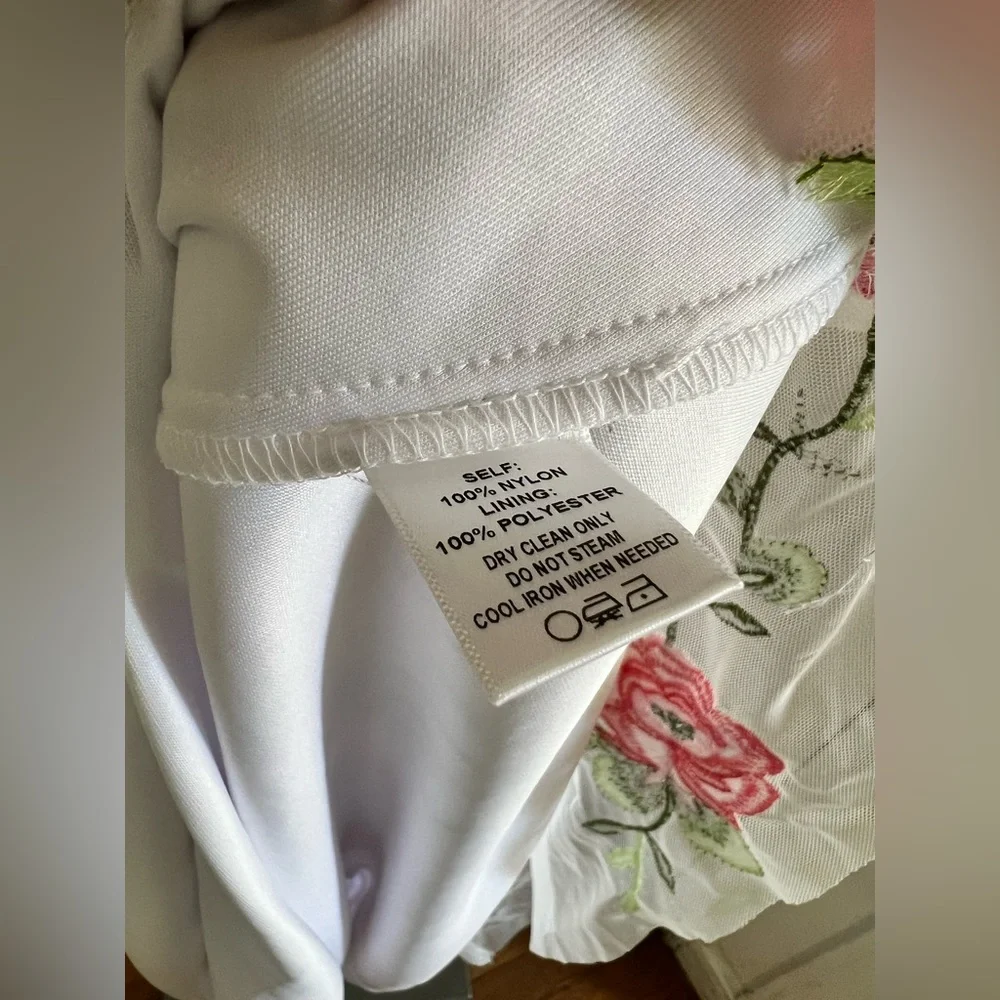 Kiyonna Floral V-Neck Wedding Dress - Picture 11 of 16